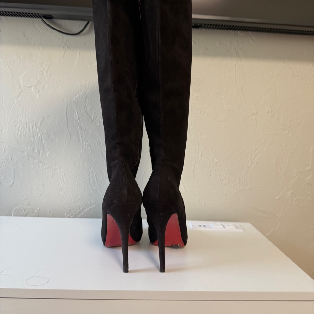 Christian Louboutin Black and Red Heeled Boots SOLD